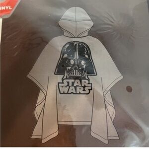 New Disney Star Wars Darth Vader Vinyl Poncho Raincoat Windbreaker White Black